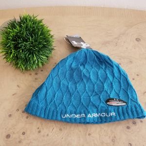 NWT Under Armour Women's Core Complex Beanie Hat Cap Running Teal Green OS